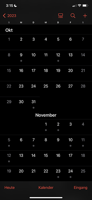 calendar app on phone