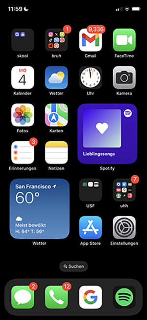 home screen when i first use phone