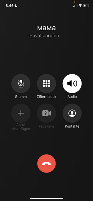 a phone call with mother