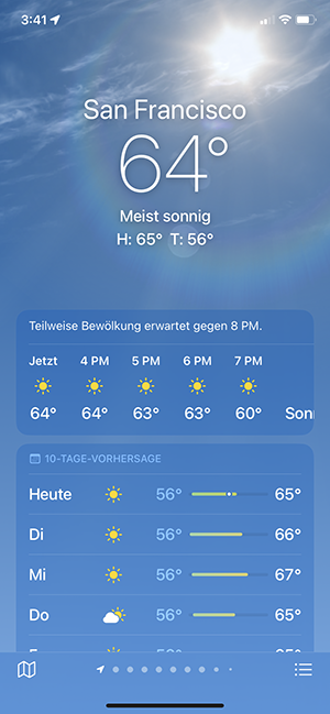 weather app on phone